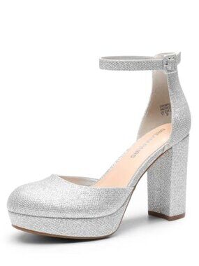 🆕 Women's Platform Chunky High Heels Closed Toe Block Ankle Strap Dress Bridal